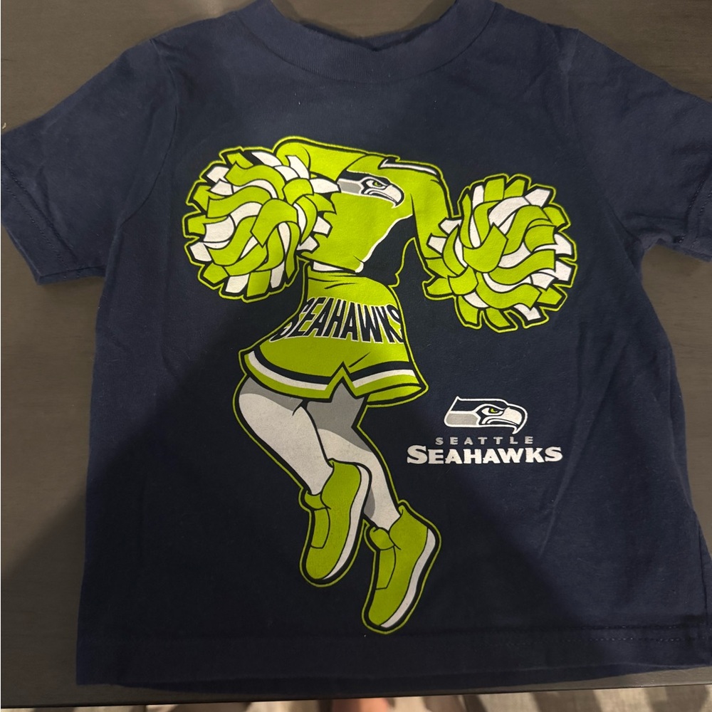 NFL Seattle Seahawks Kids Shirt - Navy and Lime